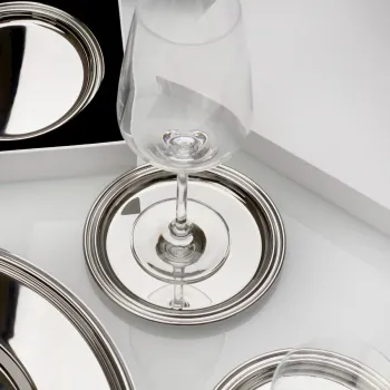 4er Set Gläser-/ Flaschenteller Timeless 18/10 Edelstahl poliert mit Geschenkkassette Wilkens 815000