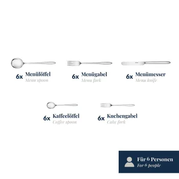 Preview: 30-tlg. Besteckset Aura 18/10 Edelstahl Wilkens 054.18.300