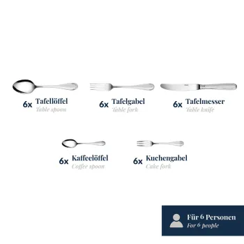 Preview: 30-tlg. Besteckset Schwedisch Faden 18/10 Edelstahl Wilkens 021.18.300.1