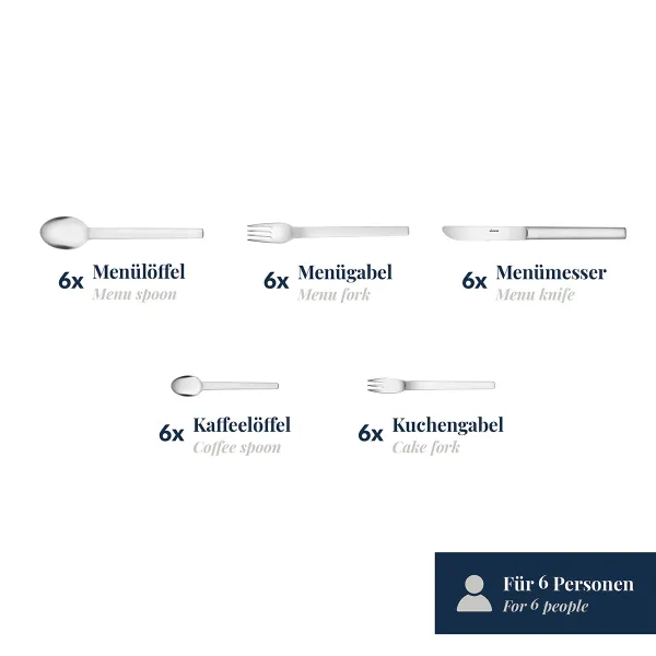 30-tlg. Besteckset Classico 18/10 Edelstahl mattiert Wilkens 050.18.300