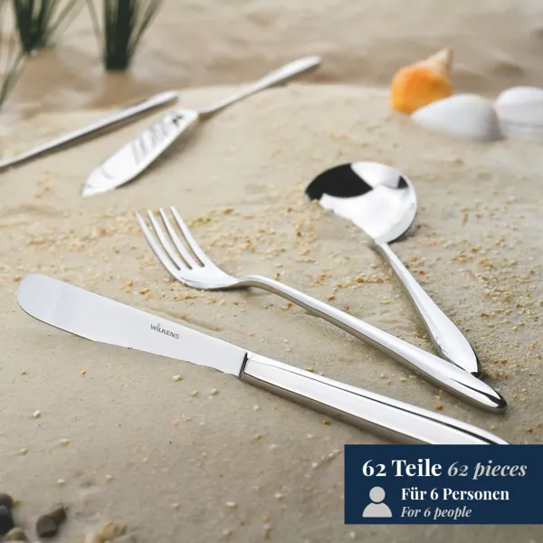 62-tlg. Besteckset Aura 18/10 Edelstahl Wilkens 054.18.620