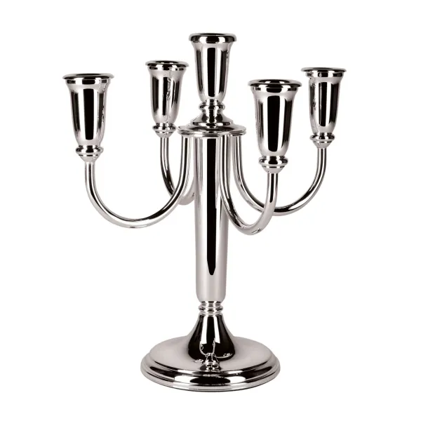 Leuchter Ambassador versilbert 5-lichtig klein (Höhe 24cm) Wilkens 545742